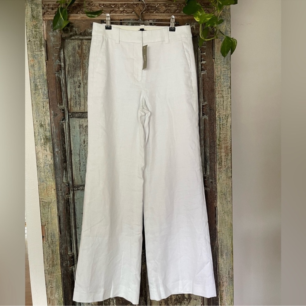 NWT J.Crew Linen Blend Pants In White